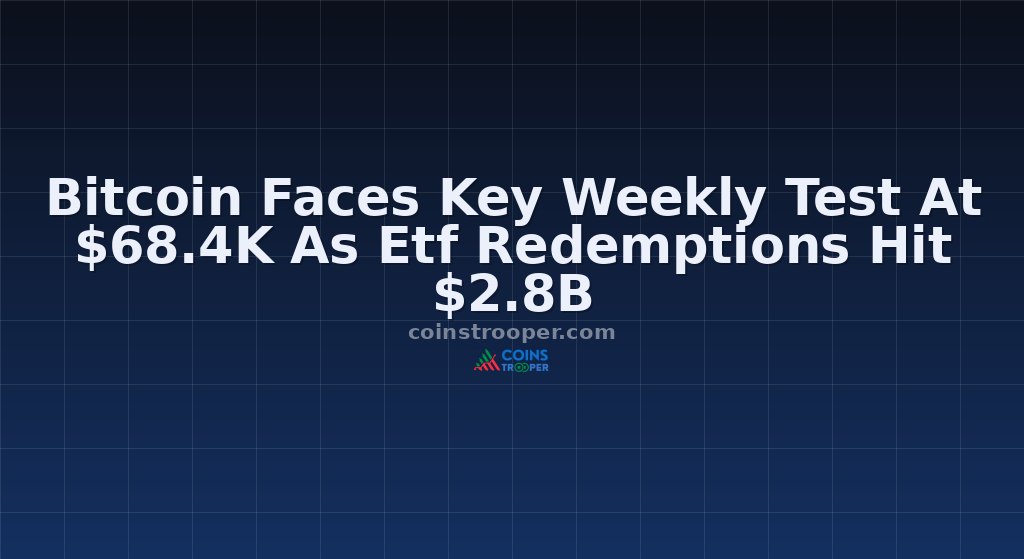 Bitcoin Faces Key Weekly Test At $68.4K As Etf Redemptions Hit $2.8B