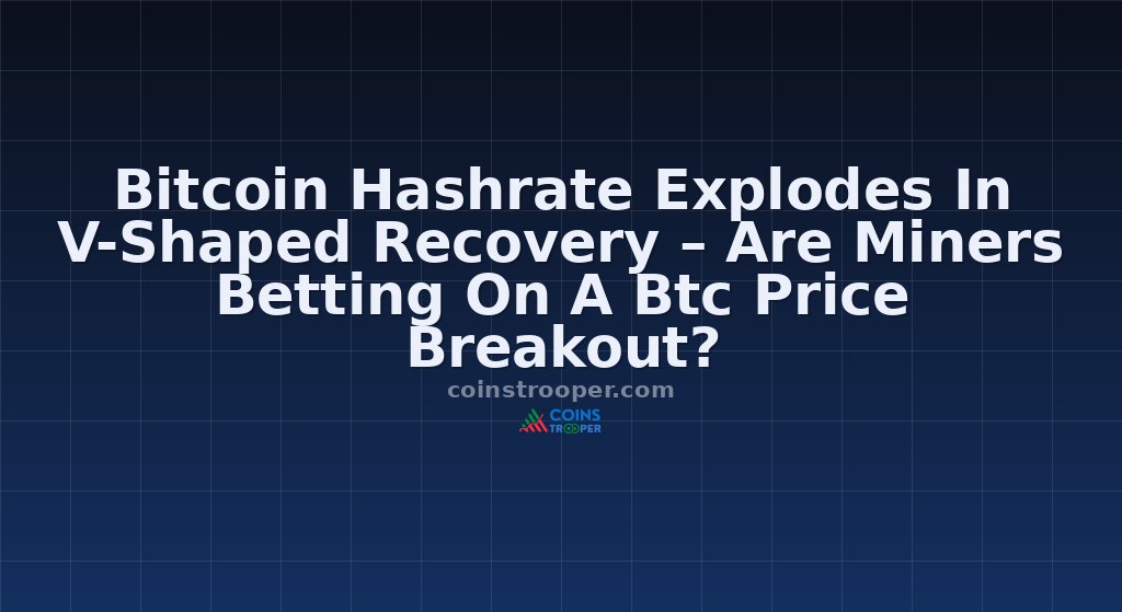 Bitcoin Hashrate Explodes In V-Shaped Recovery – Are Miners Betting On A Btc Price Breakout?