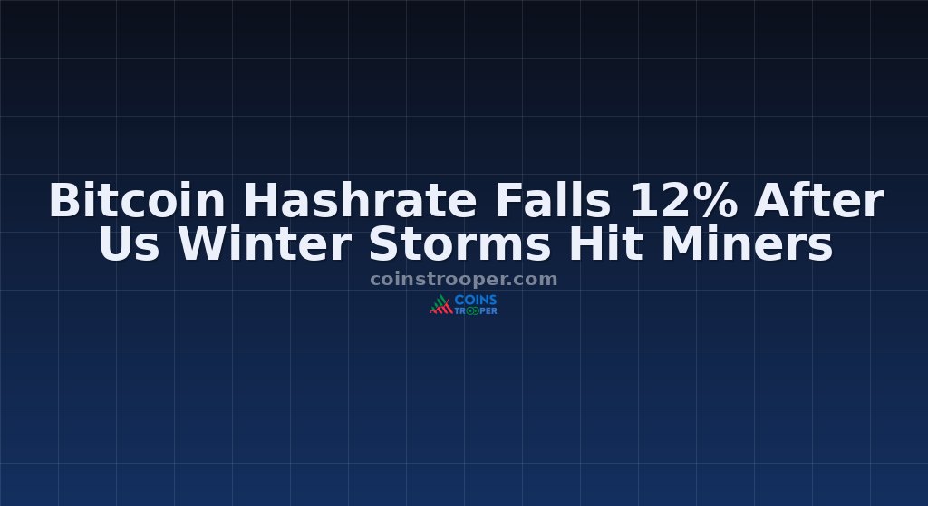 Bitcoin Hashrate Falls 12% After Us Winter Storms Hit Miners