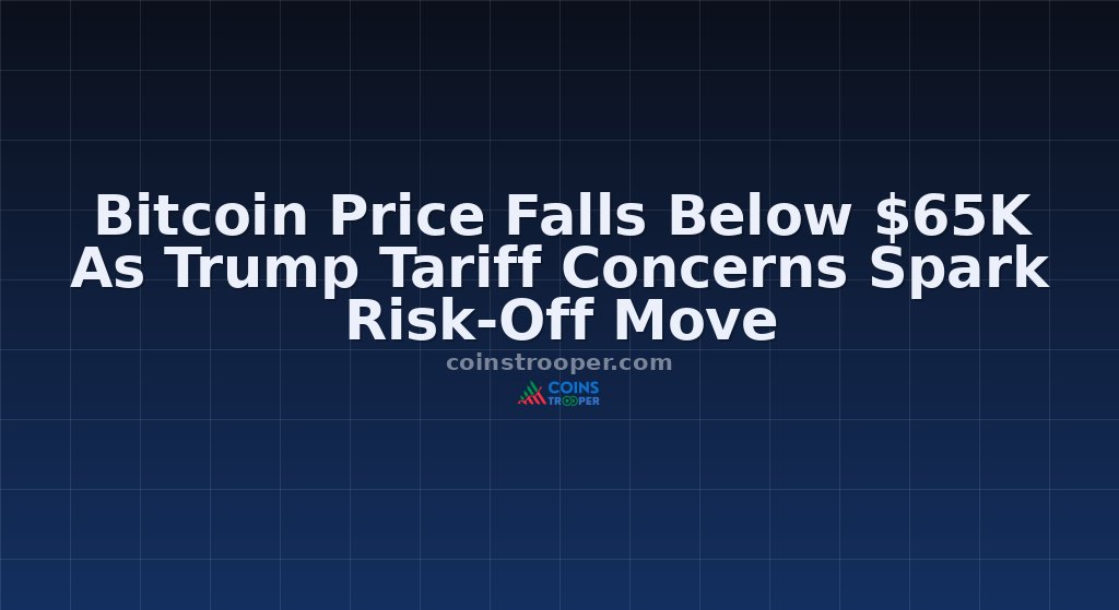 Bitcoin Price Falls Below $65K As Trump Tariff Concerns Spark Risk-Off Move
