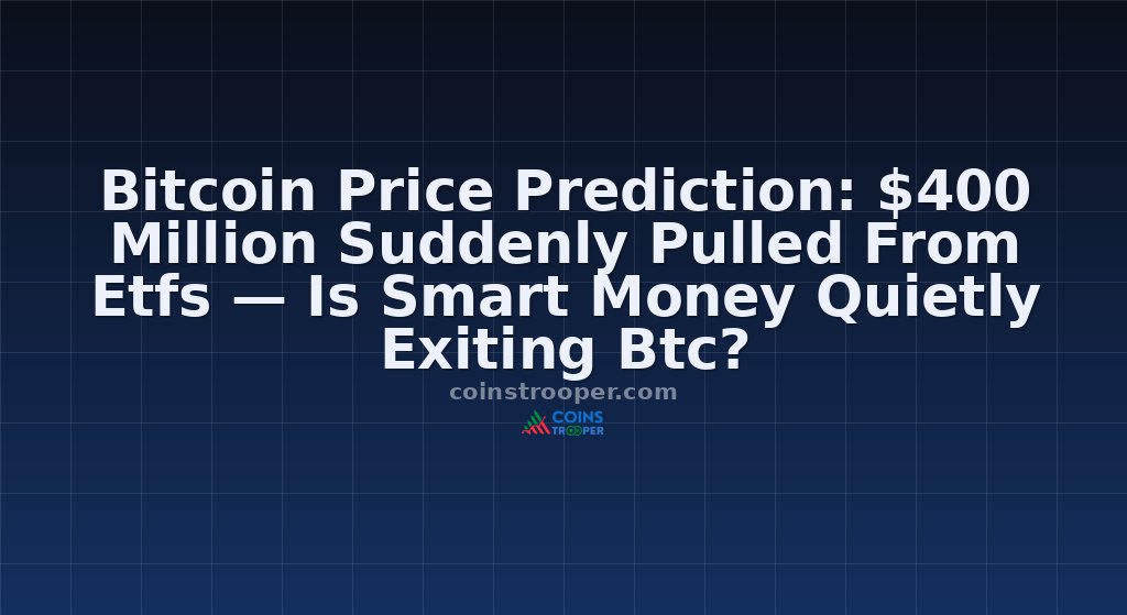 Bitcoin Price Prediction: $400 Million Suddenly Pulled From Etfs — Is Smart Money Quietly Exiting Btc?