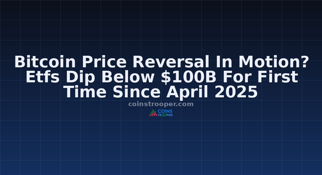 Bitcoin Price Reversal In Motion? Etfs Dip Below $100B For First Time Since April 2025