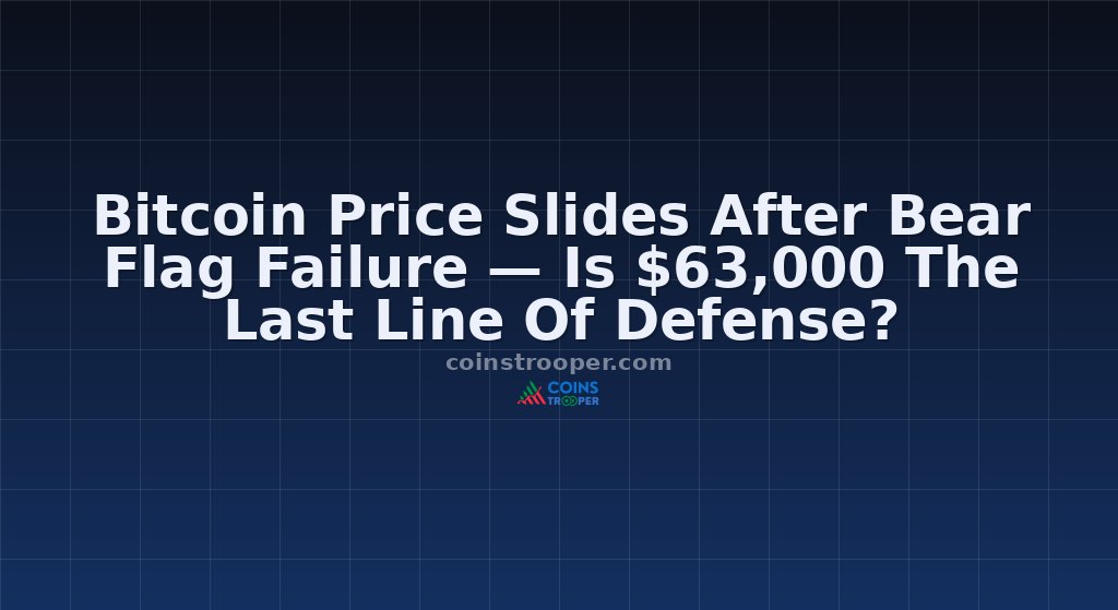 Bitcoin Price Slides After Bear Flag Failure — Is $63,000 The Last Line Of Defense?