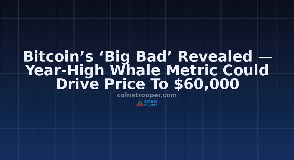 Bitcoin’s ‘Big Bad’ Revealed — Year-High Whale Metric Could Drive Price To $60,000