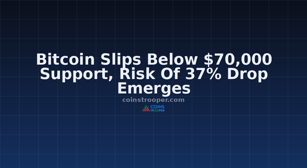 Bitcoin Slips Below $70,000 Support, Risk Of 37% Drop Emerges