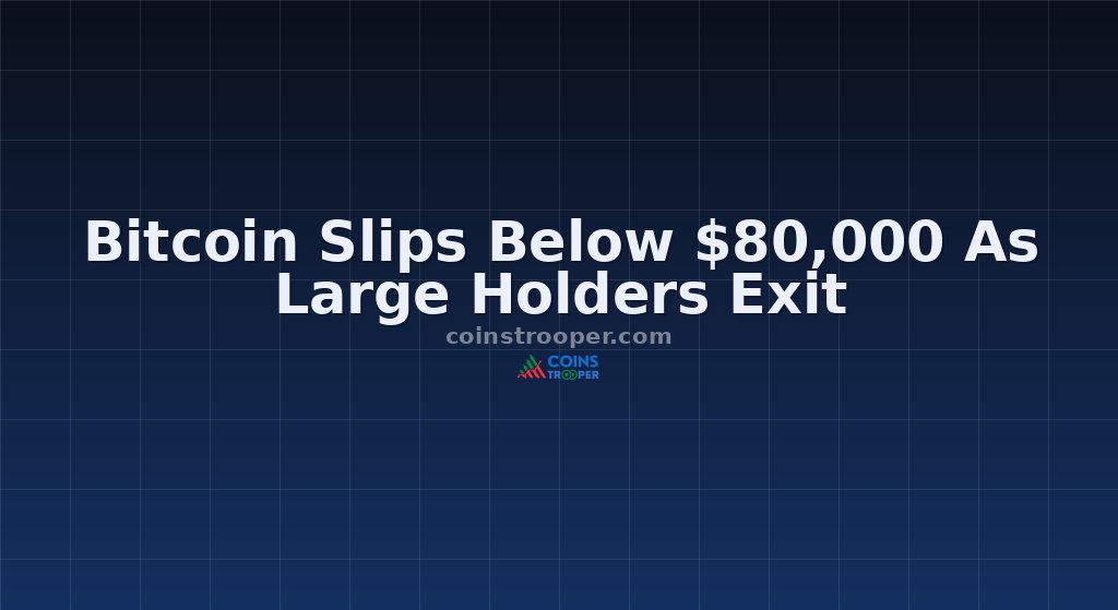 Bitcoin Slips Below $80,000 As Large Holders Exit
