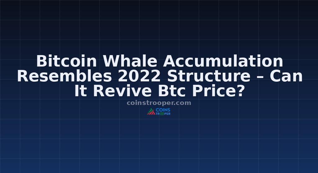 Bitcoin Whale Accumulation Resembles 2022 Structure – Can It Revive Btc Price?