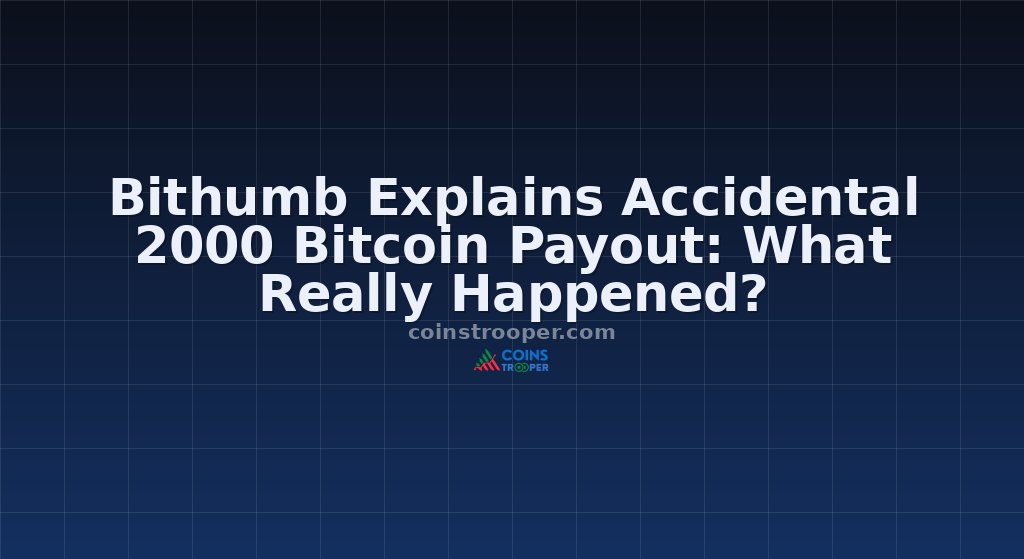 Bithumb Explains Accidental 2000 Bitcoin Payout: What Really Happened?