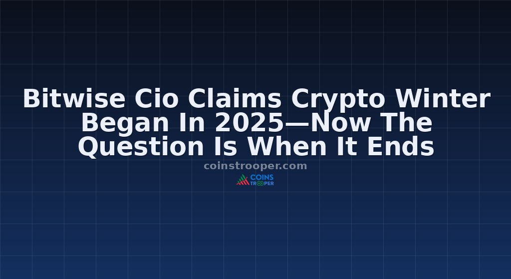 Bitwise Cio Claims Crypto Winter Began In 2025—Now The Question Is When It Ends