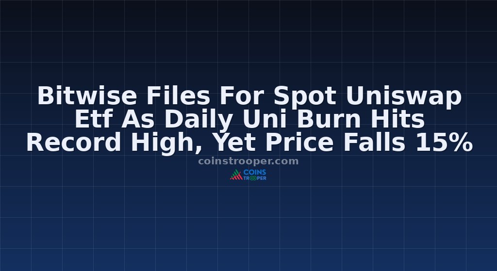 Bitwise Files For Spot Uniswap Etf As Daily Uni Burn Hits Record High, Yet Price Falls 15%