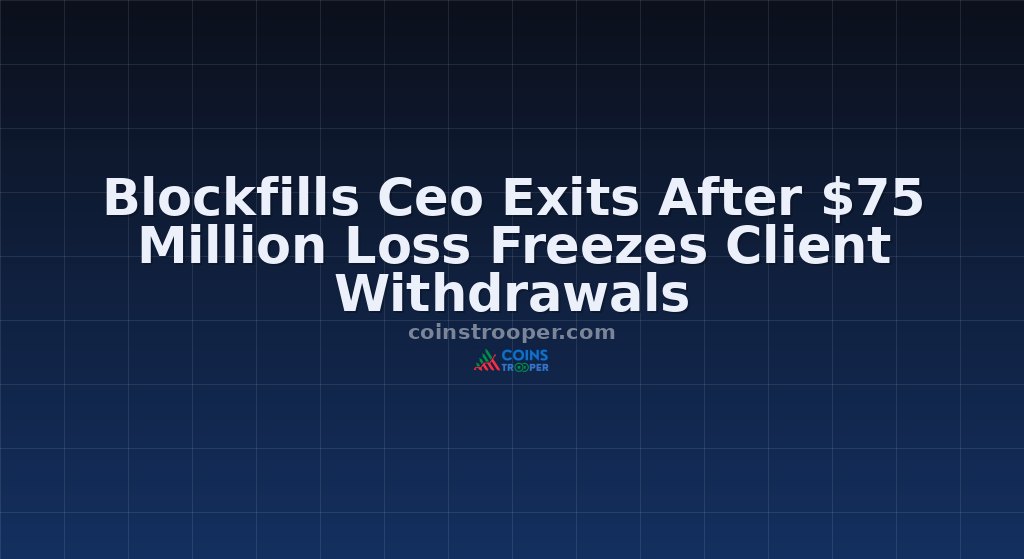 Blockfills Ceo Exits After $75 Million Loss Freezes Client Withdrawals