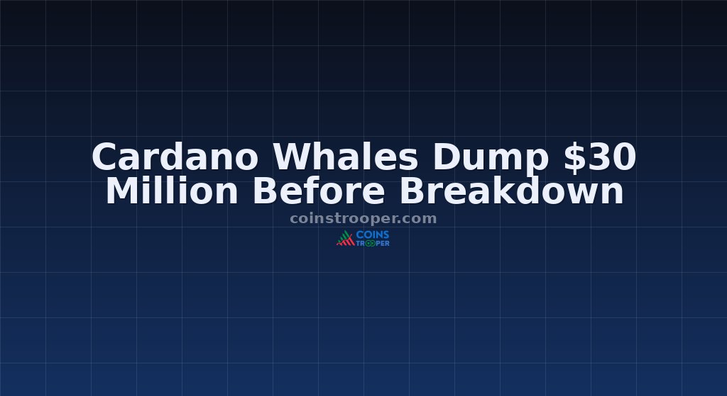 Cardano Whales Dump $30 Million Before Breakdown