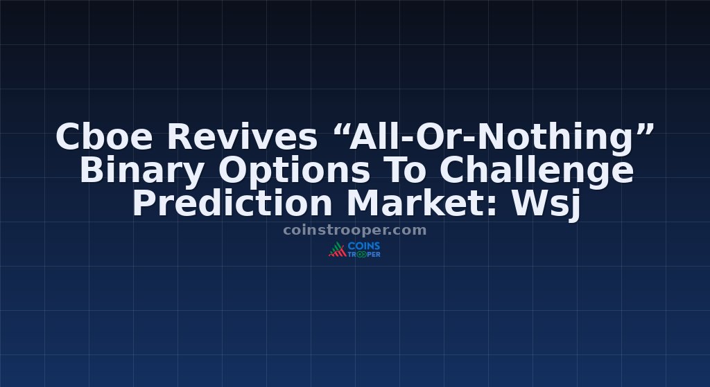 Cboe Revives “All-Or-Nothing” Binary Options To Challenge Prediction Market: Wsj