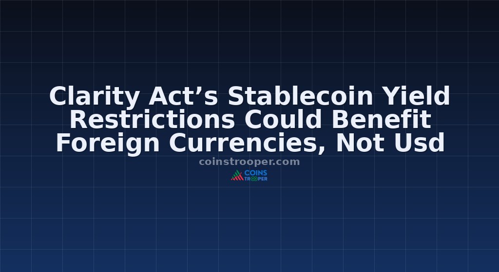 Clarity Act’s Stablecoin Yield Restrictions Could Benefit Foreign Currencies, Not Usd
