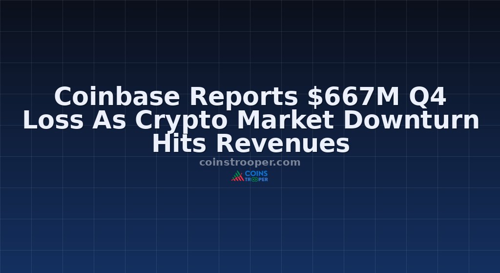 Coinbase Reports $667M Q4 Loss As Crypto Market Downturn Hits Revenues