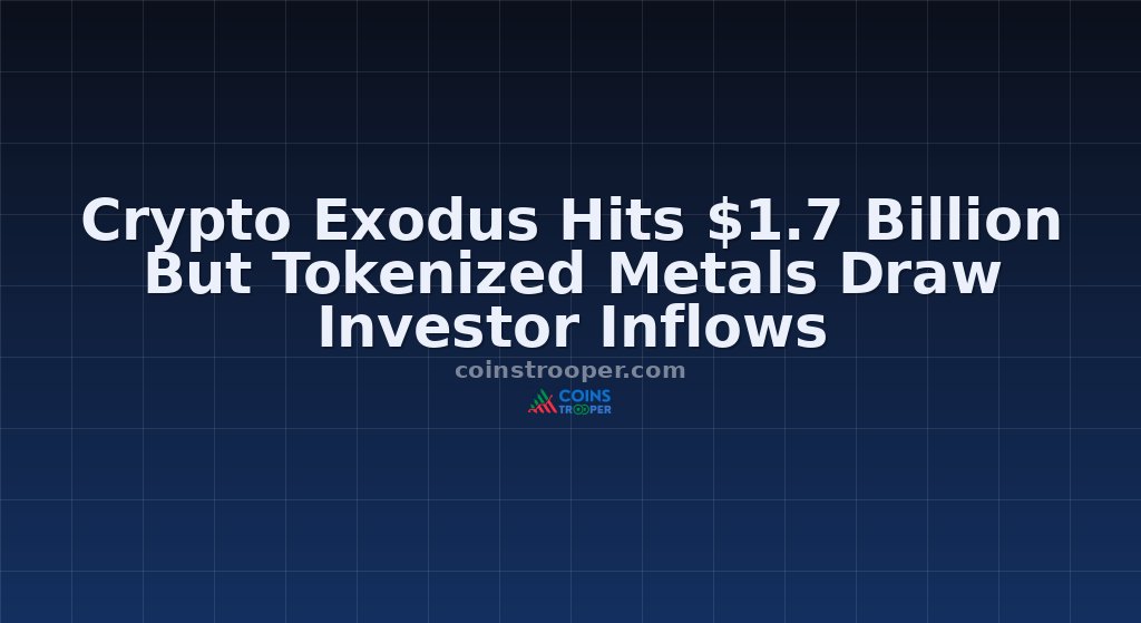 Crypto Exodus Hits $1.7 Billion But Tokenized Metals Draw Investor Inflows
