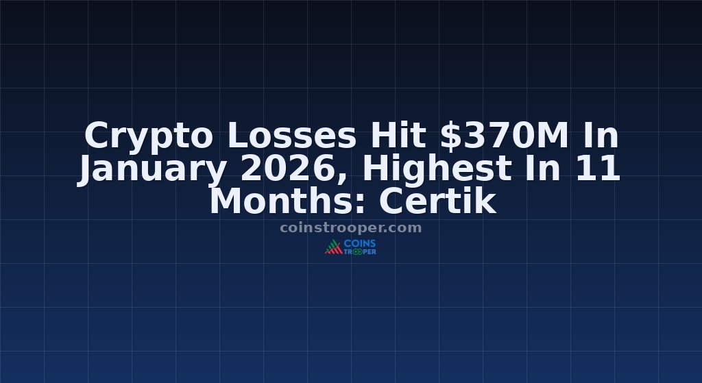 Crypto Losses Hit $370M In January 2026, Highest In 11 Months: Certik
