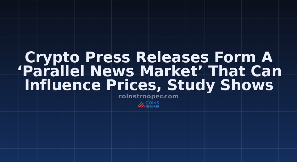 Crypto Press Releases Form A ‘Parallel News Market’ That Can Influence Prices, Study Shows