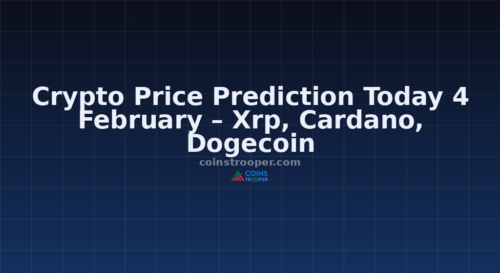 Crypto Price Prediction Today 4 February – Xrp, Cardano, Dogecoin