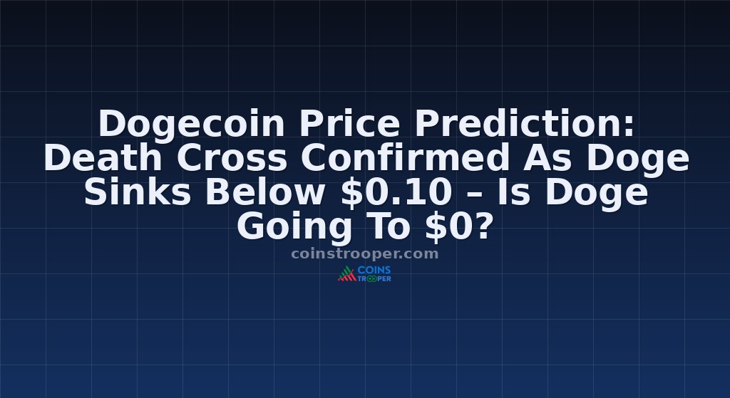 Dogecoin Price Prediction: Death Cross Confirmed As Doge Sinks Below $0.10 – Is Doge Going To $0?