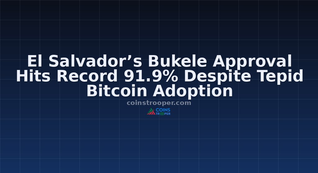 El Salvador’s Bukele Approval Hits Record 91.9% Despite Tepid Bitcoin Adoption