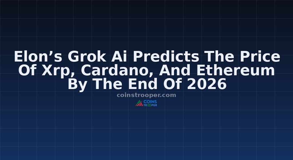 Elon’s Grok Ai Predicts The Price Of Xrp, Cardano, And Ethereum By The End Of 2026