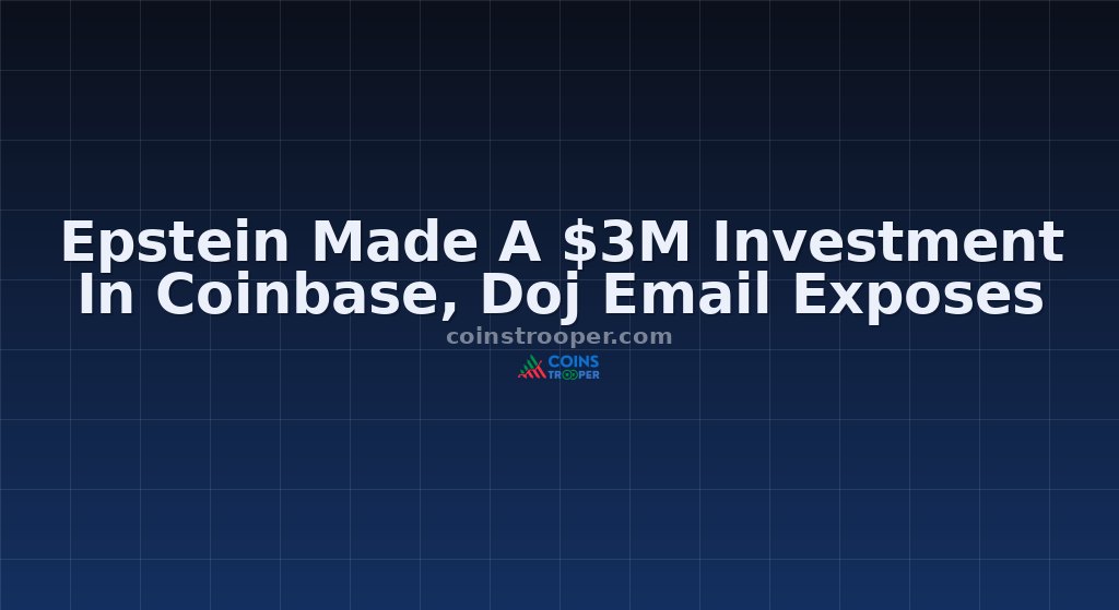 Epstein Made A $3M Investment In Coinbase, Doj Email Exposes