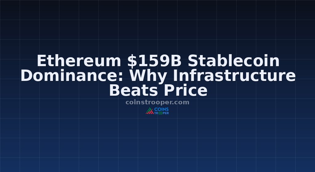 Ethereum $159B Stablecoin Dominance: Why Infrastructure Beats Price