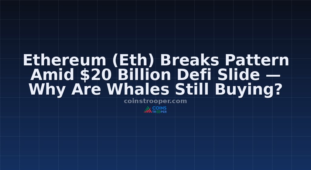 Ethereum (Eth) Breaks Pattern Amid $20 Billion Defi Slide — Why Are Whales Still Buying?