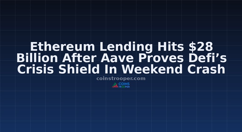 Ethereum Lending Hits $28 Billion After Aave Proves Defi’s Crisis Shield In Weekend Crash