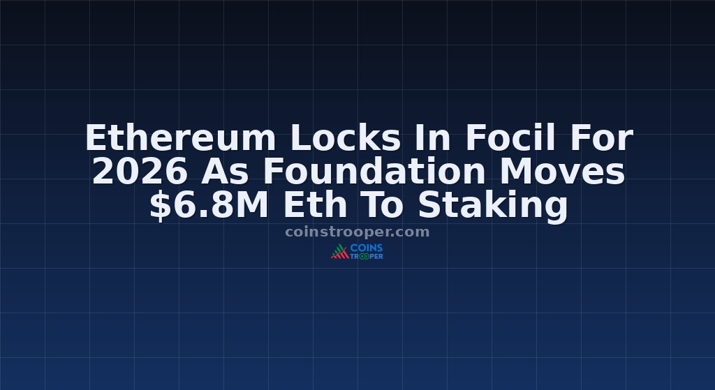 Ethereum Locks In Focil For 2026 As Foundation Moves $6.8M Eth To Staking