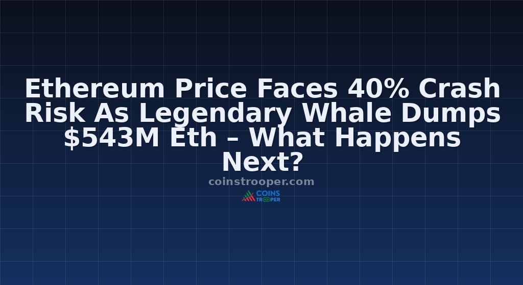 Ethereum Price Faces 40% Crash Risk As Legendary Whale Dumps $543M Eth – What Happens Next?