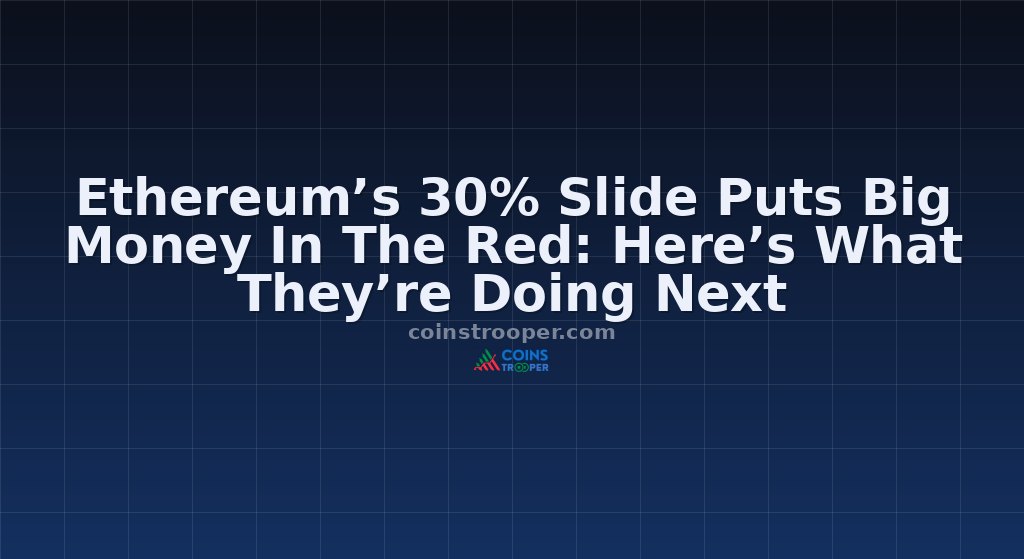 Ethereum’s 30% Slide Puts Big Money In The Red: Here’s What They’re Doing Next
