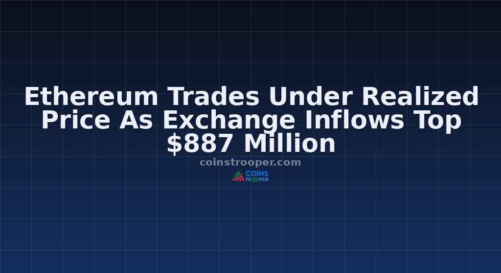 Ethereum Trades Under Realized Price As Exchange Inflows Top $887 Million