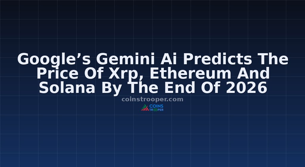 Google’s Gemini Ai Predicts The Price Of Xrp, Ethereum And Solana By The End Of 2026