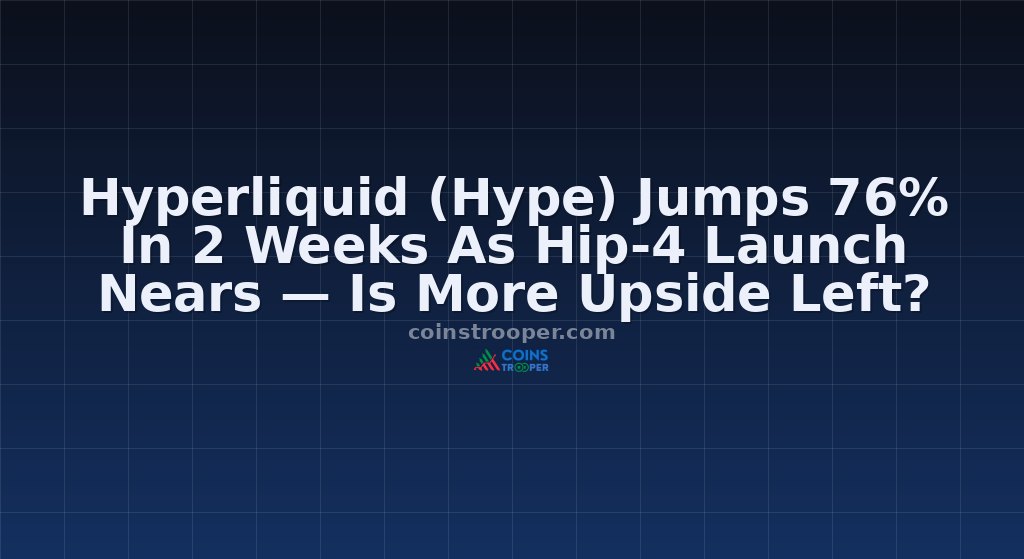 Hyperliquid (Hype) Jumps 76% In 2 Weeks As Hip-4 Launch Nears — Is More Upside Left?