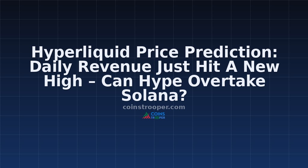 Hyperliquid Price Prediction: Daily Revenue Just Hit A New High – Can Hype Overtake Solana?