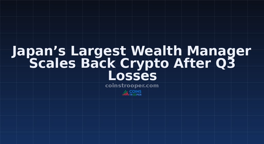 Japan’s Largest Wealth Manager Scales Back Crypto After Q3 Losses