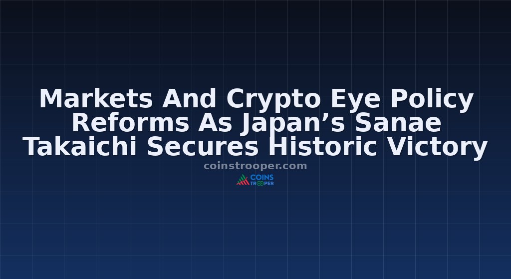Markets And Crypto Eye Policy Reforms As Japan’s Sanae Takaichi Secures Historic Victory
