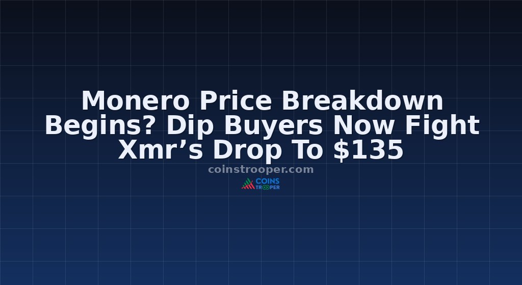 Monero Price Breakdown Begins? Dip Buyers Now Fight Xmr’s Drop To $135