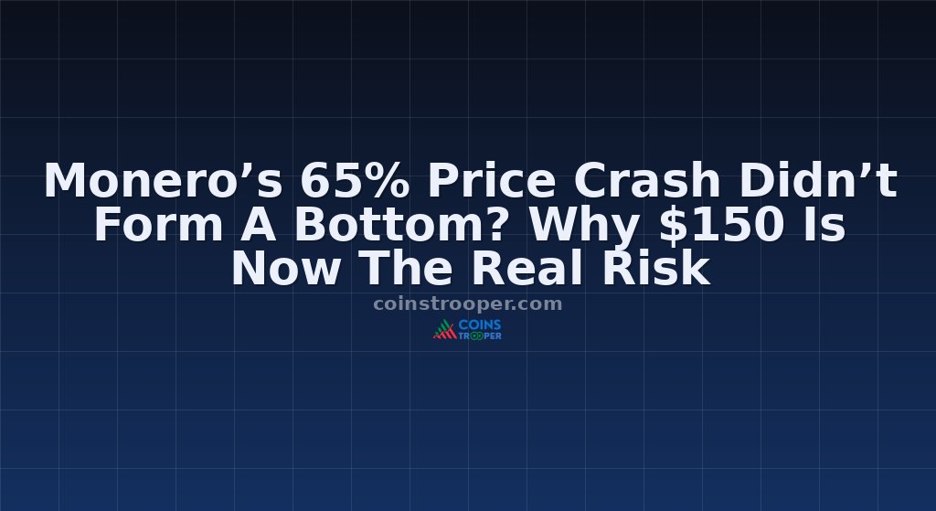 Monero’s 65% Price Crash Didn’t Form A Bottom? Why $150 Is Now The Real Risk