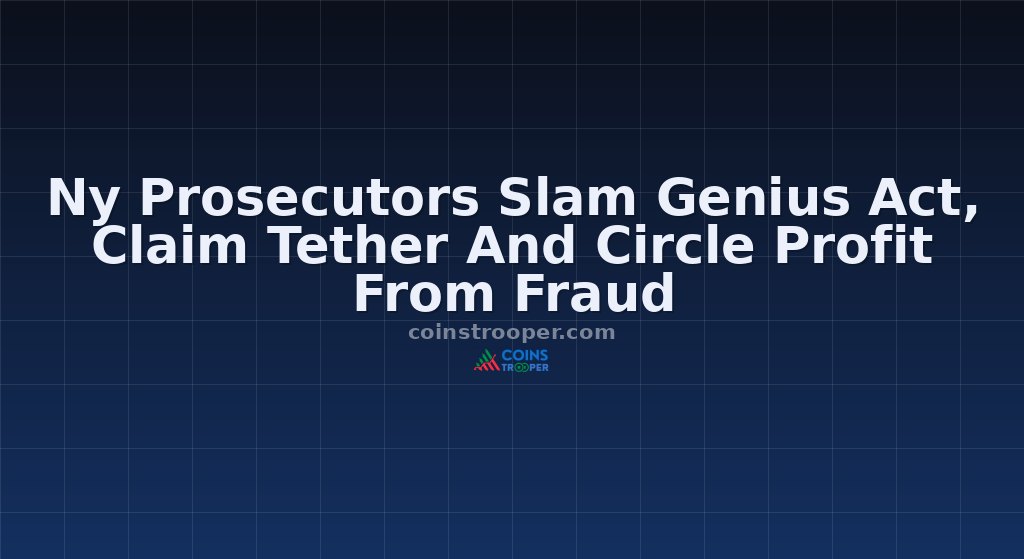 Ny Prosecutors Slam Genius Act, Claim Tether And Circle Profit From Fraud
