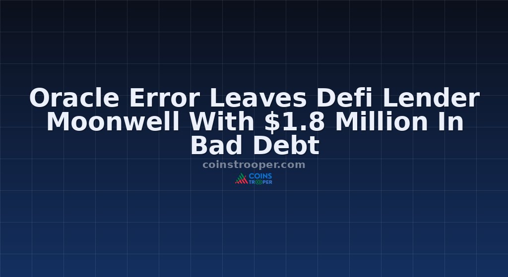 Oracle Error Leaves Defi Lender Moonwell With $1.8 Million In Bad Debt