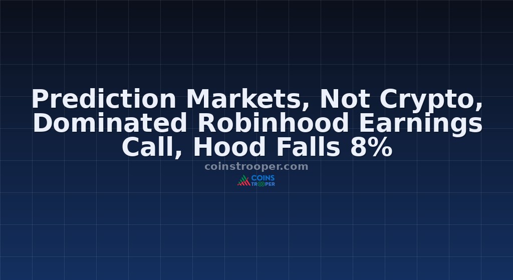 Prediction Markets, Not Crypto, Dominated Robinhood Earnings Call, Hood Falls 8%