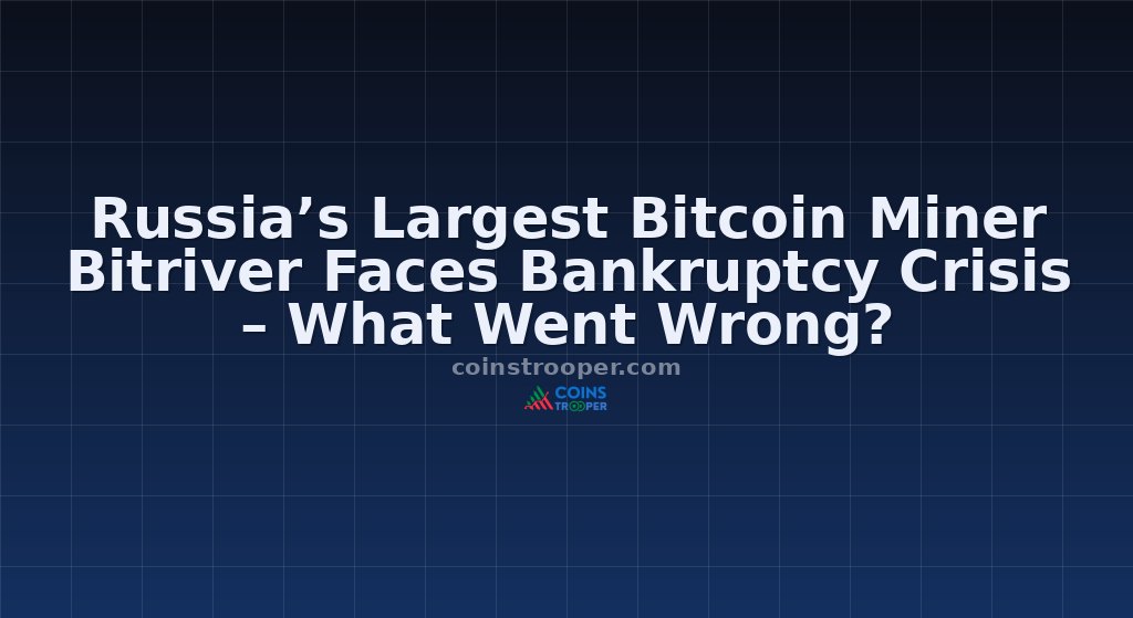 Russia’s Largest Bitcoin Miner Bitriver Faces Bankruptcy Crisis – What Went Wrong?