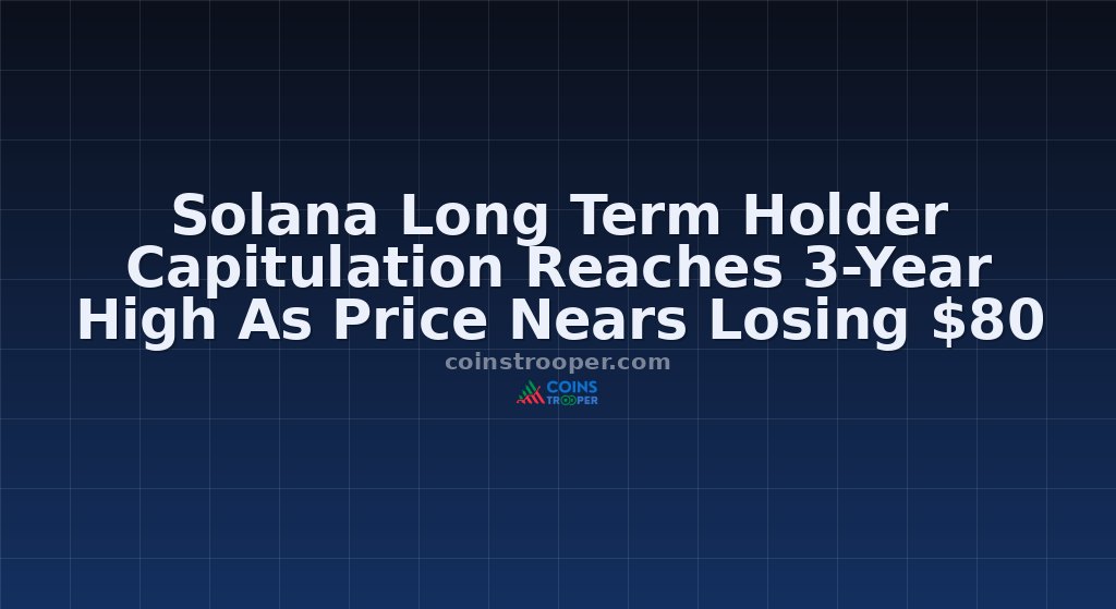Solana Long Term Holder Capitulation Reaches 3-Year High As Price Nears Losing $80