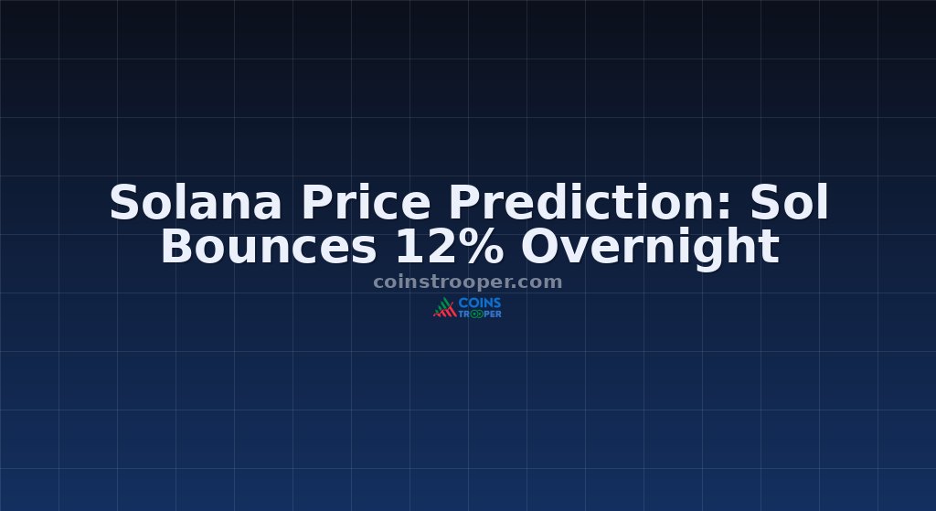 Solana Price Prediction: Sol Bounces 12% Overnight