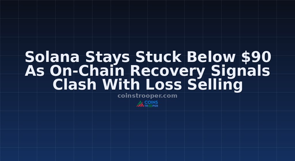 Solana Stays Stuck Below $90 As On-Chain Recovery Signals Clash With Loss Selling