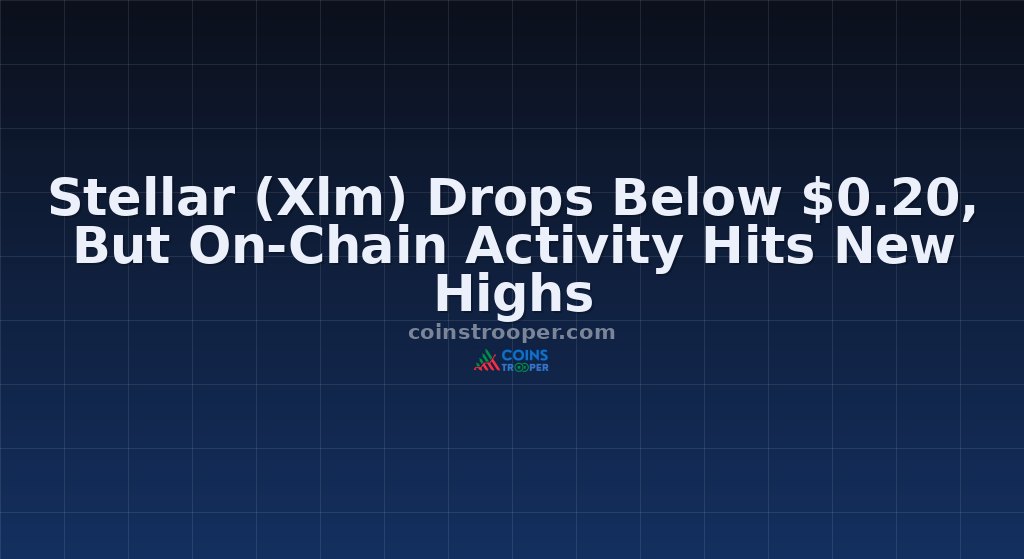 Stellar (Xlm) Drops Below $0.20, But On-Chain Activity Hits New Highs