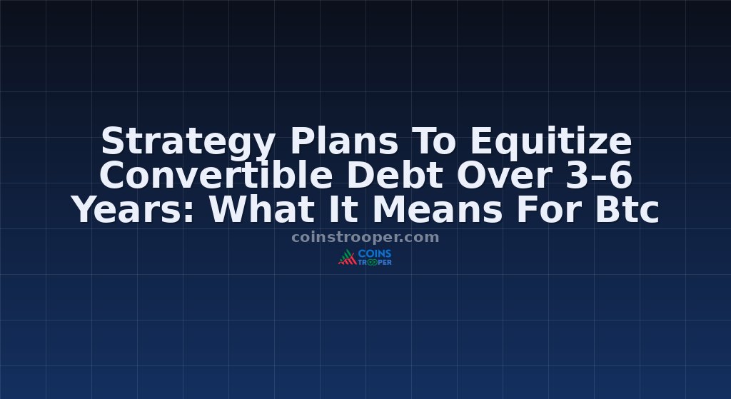 Strategy Plans To Equitize Convertible Debt Over 3–6 Years: What It Means For Btc